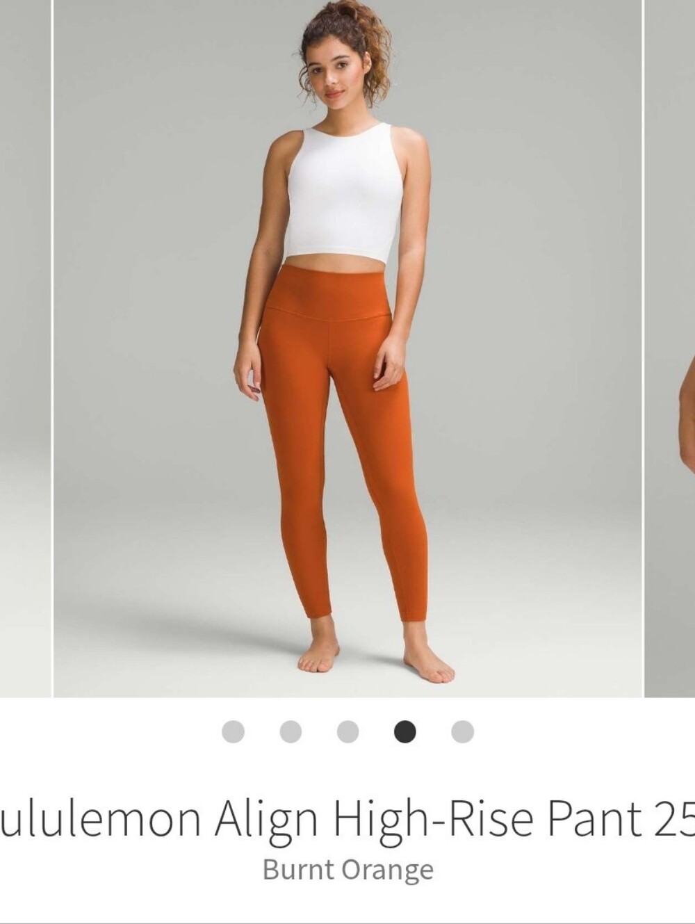 Lululemon Align High Rise Pant 25" Doubled Lined Burnt Orange Size 4